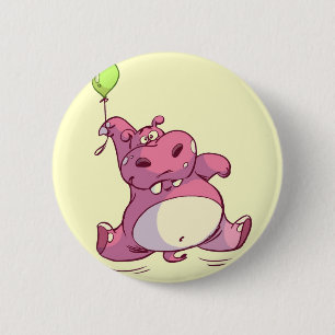 Pink Birthday Hippo Pin