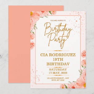 pink birthday invitation