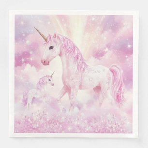 Pink Birthday Party Unicorn Paper Napkin