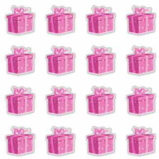 Pink Birthday Present Stickers Princess Surprise