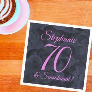 Pink Black 70 and Sensational Birthday Party Napkin