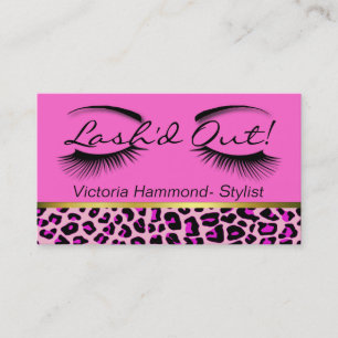Pink, Black, and Gold Eyelash Business Card