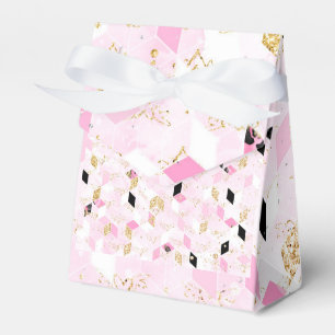 Pink, black and gold geometric favour box