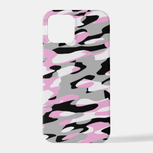 pink black and gray camo abstract iPhone 12 pro case