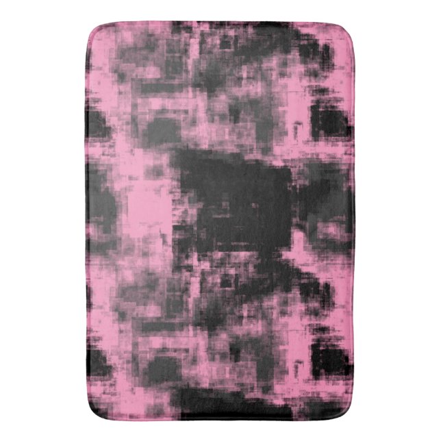 Pink Black and Grey   Bath Mat (Front Vertical)
