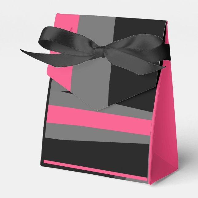 Pink Black and Grey Favour Box (Front Side)