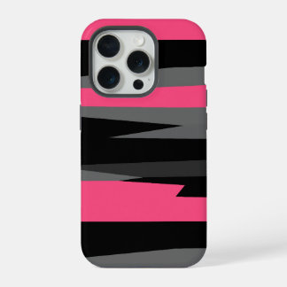 Pink Black and Grey iPhone 15 Pro Case