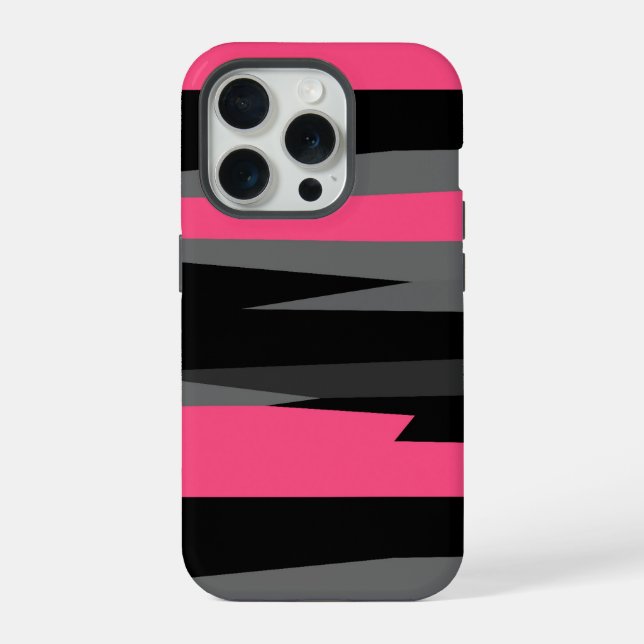 Pink Black and Grey iPhone Case (Back)