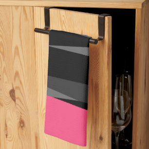 Pink Black and Grey Kitchen Towel