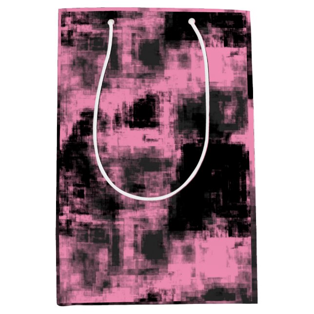Pink Black and Grey   Medium Gift Bag (Front)