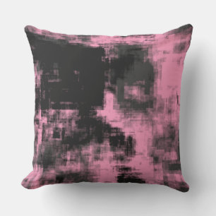 Pink Black and Grey   Outdoor Pillow
