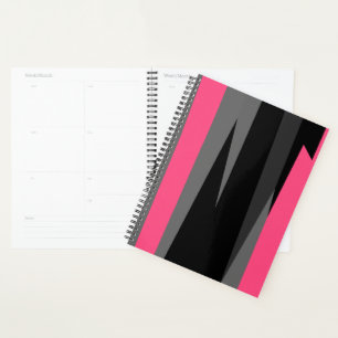 Pink Black and Grey Planner
