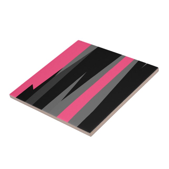 Pink Black and Grey   Tile (Side)