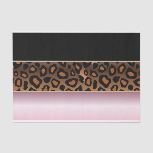 Pink, Black and Jaguar Print Tissue Paper (Front)