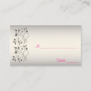 Pink, Black, and Silver Placecards