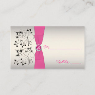 Pink, Black, and Silver Placecards