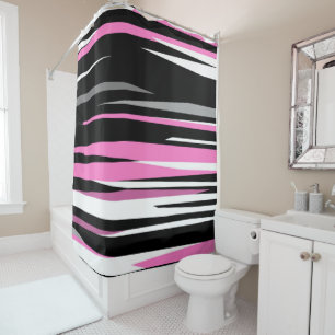 Pink Black and White Abstract