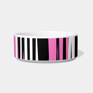 Pink Black and White Abstract Bowl