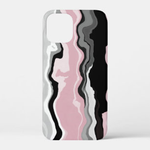 pink black and white abstract iPhone 12 mini case