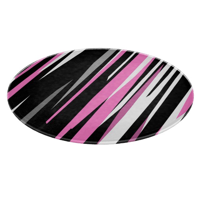 Pink Black and White Abstract     Cutting Board (Corner)