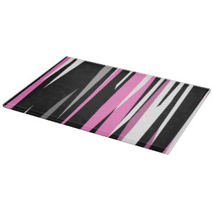 Pink Black and White Abstract     Cutting Board