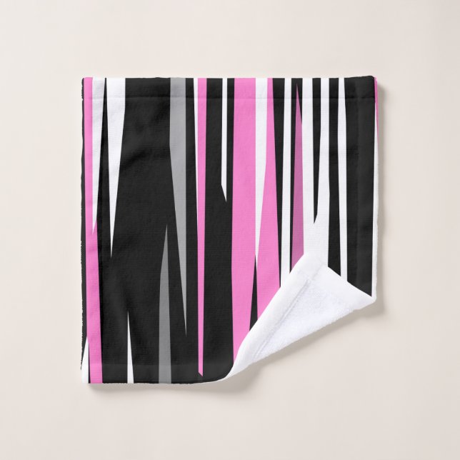 Pink Black and White Abstract   Wash Cloth (Wash Cloth)