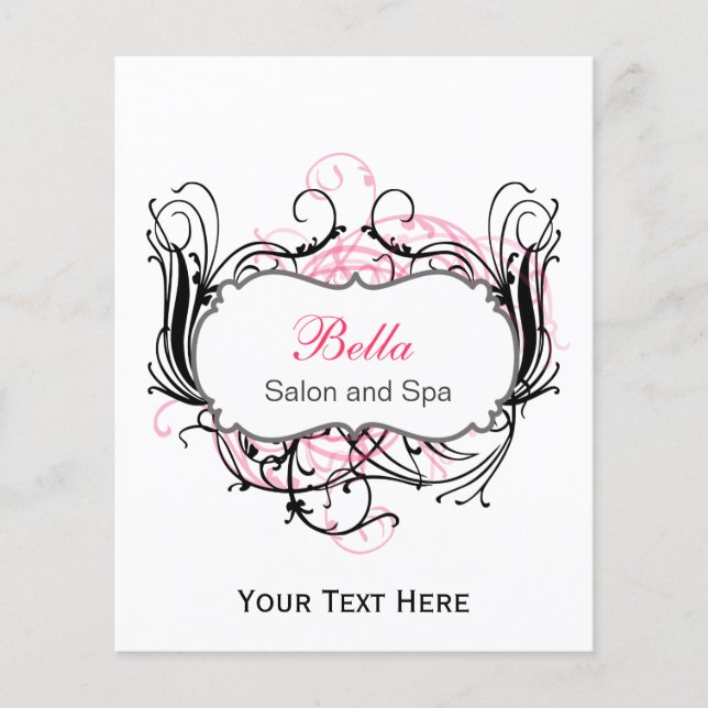 pink,black and white Chic Business Flyers (Front)