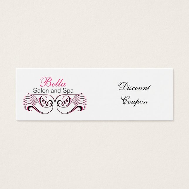 pink,black and white Chic discount coupon (Front)