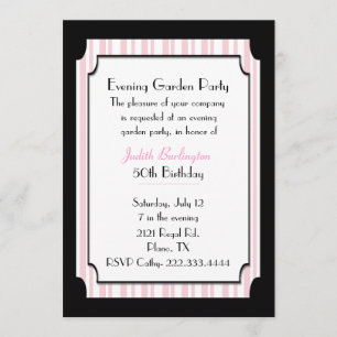 Pink & Black Art Deco Inspired Party Invitation