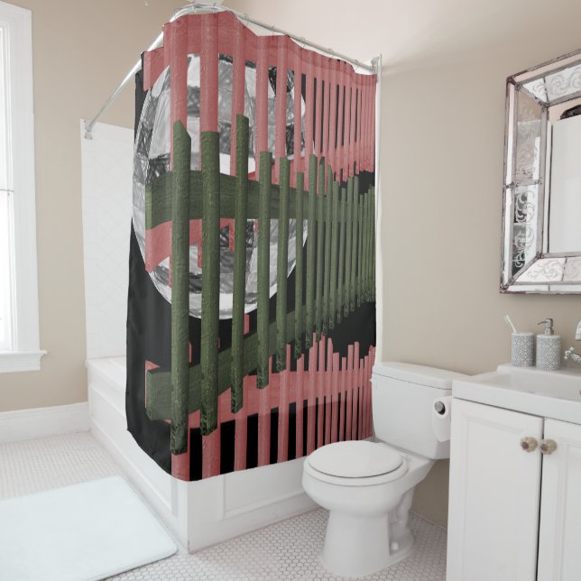 Pink black ball showercurtain fence (In Situ)