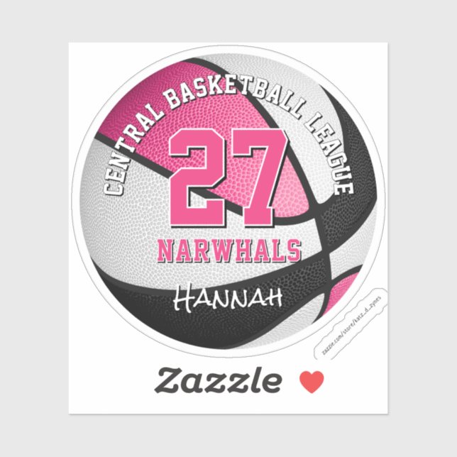 pink black basketball team colours girls team name (Sheet)