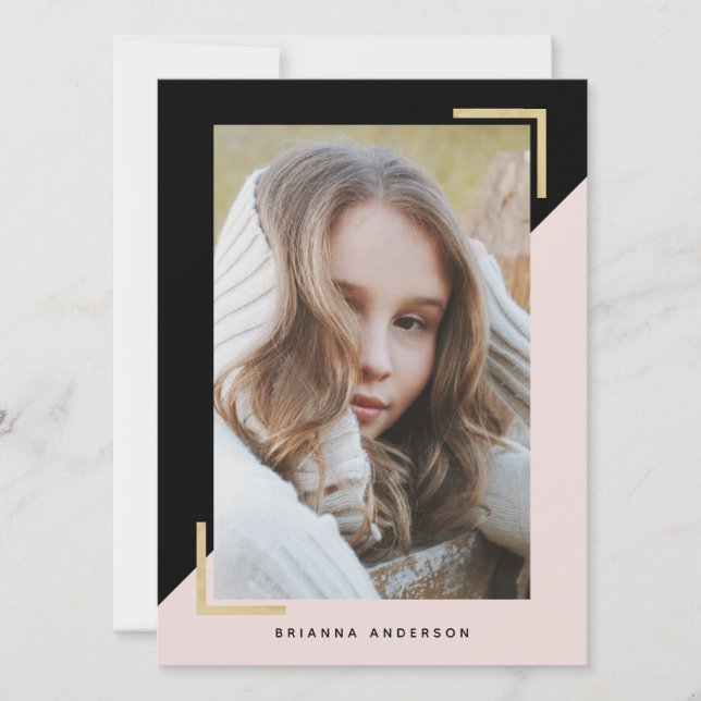 Pink Black Block Model Actor 3 Photo Comp Card (Front)