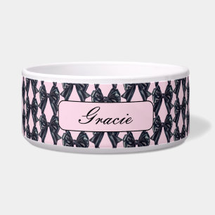 Pink Black Bow Dog
