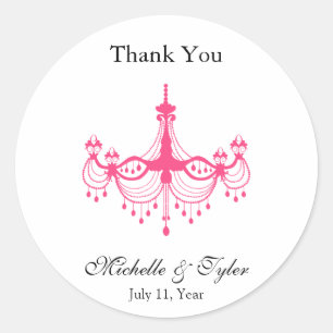Pink & Black Chandelier Favour Stickers