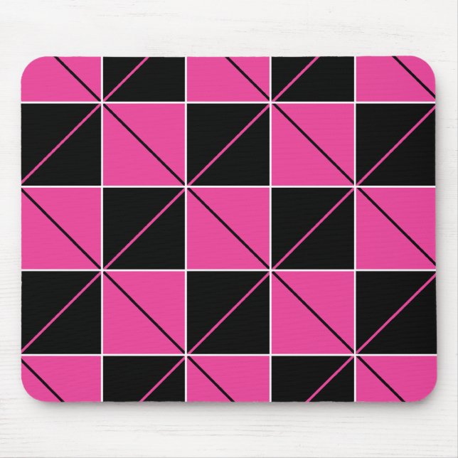 Pink & Black Chequerboard Argyle Mouse Pad (Front)