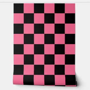 Pink Black Chequered Check Wall Decor