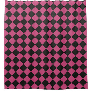 Pink Black Chequered Diamond Pattern