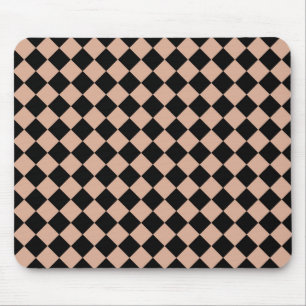 Pink Black Chequered Diamond Pattern  Mouse Pad
