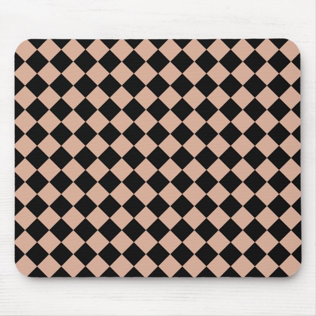 Pink Black Chequered Diamond Pattern  Mouse Pad (Front)