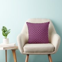 Pink Black Chequered Throw Pillow – Bold Decor
