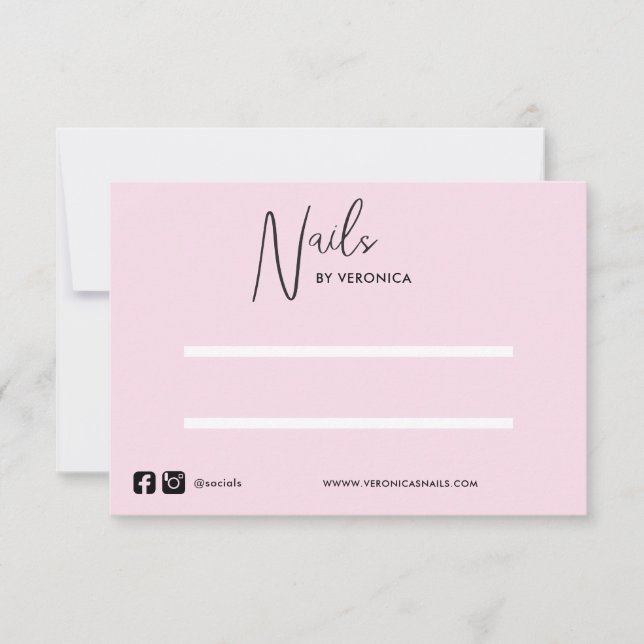 Pink Black Chic Press On Nail Display Card (Front)