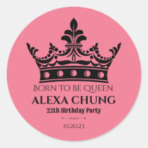 Pink black crown birthday