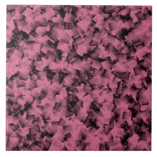 Pink Black Cubism Pattern Tile