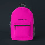 Pink Black Custom Name Backpack<br><div class="desc">Easily personalize this simple and cool backpack adding your name or custom text. A cool and modern design in pink and black featuring clear sans serif font, for a modern, professional and edgy look, perfect as custom gift for college students, high school, kids. The backpack can be customized in any...</div>