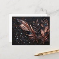 Pink & Black Decorative Feathers & Rhinestones