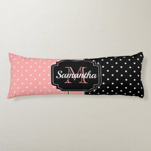Pink & Black Dots Body Pillow