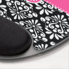 Pink Black Dots Damask Monogram Mousepad