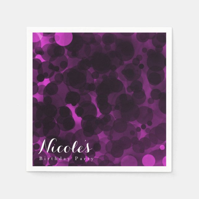 Pink & Black Dots Modern Chic Party Custom Chic Napkin (Front)