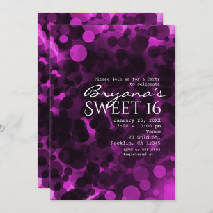 Pink & Black Dots Modern Chic Party Invitations