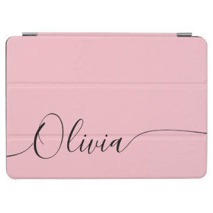 Pink Black Elegant Calligraphy Script Name iPad Air Cover